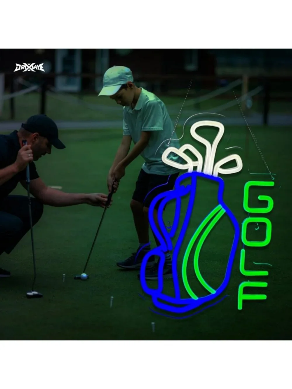 Neon Golf Sign for Wall Decor - Par Tee Golf Club Bedroom & Man Cave Accent